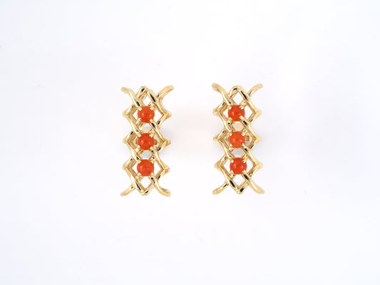 31128 - Gold Coral Criss Cross Cuff Links