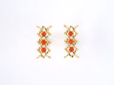 31128 - Gold Coral Criss Cross Cuff Links