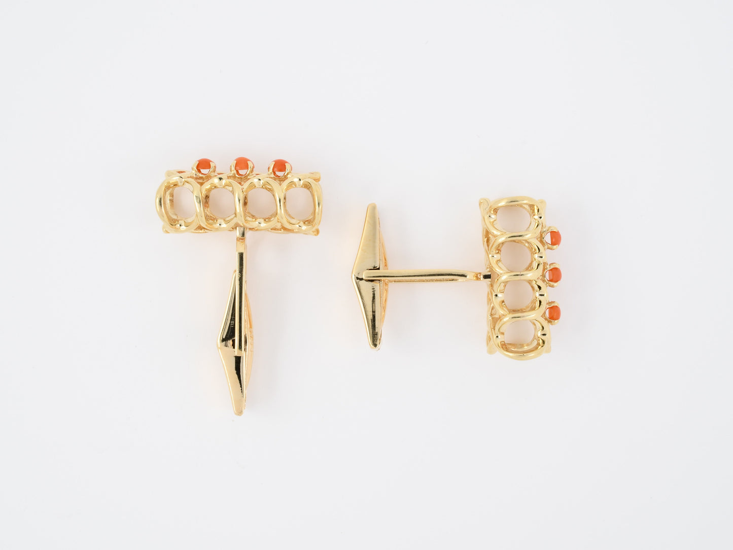 31128 - Gold Coral Criss Cross Cuff Links