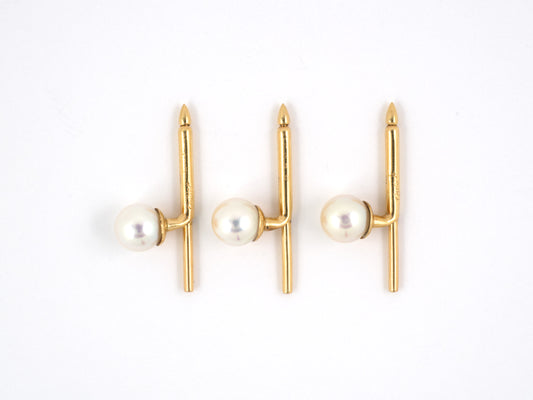 31138 - Cartier Gold Pearl Shirt Studs Buttons