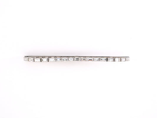 31141 - Circa:1960s Neiman Marcus Platinum Gold Baguette Diamond Tie Bar Clip