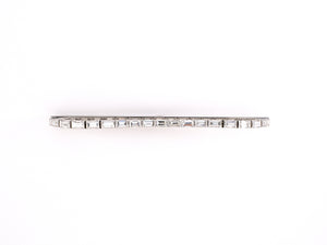 31141 - Circa:1960s Neiman Marcus Platinum Gold Baguette Diamond Tie Bar Clip