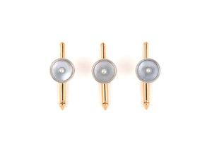 31156 - Art Deco Larter Platinum Gold Mother Of Pearl Shirt Studs