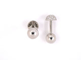 31182 - SOLD - Tiffany Platinum Diamond Ball Cuff Links