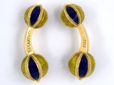 31210 - SOLD - Tiffany Gold Enamel Ball Cuff Links
