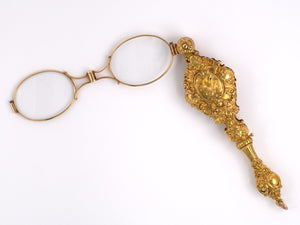 31213 - SOLD - Circa1900 Krementz Gold Diamond Lorgnette