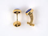 31220 - SOLD - Lucas Gold Lapis Circle Cuff Links