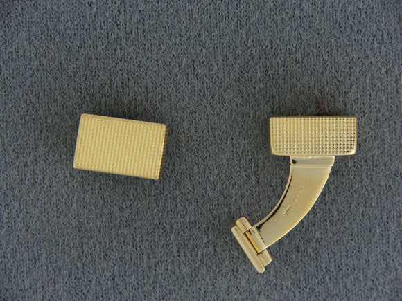 31221 - Lucas Gold Rectangular Textured Cuff Links