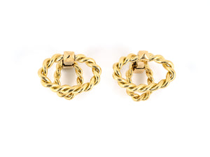 31222 - SOLD - Gold Rope Lasso Cuff Links