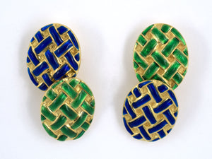 31234 - Gold Enamel Cuff Links