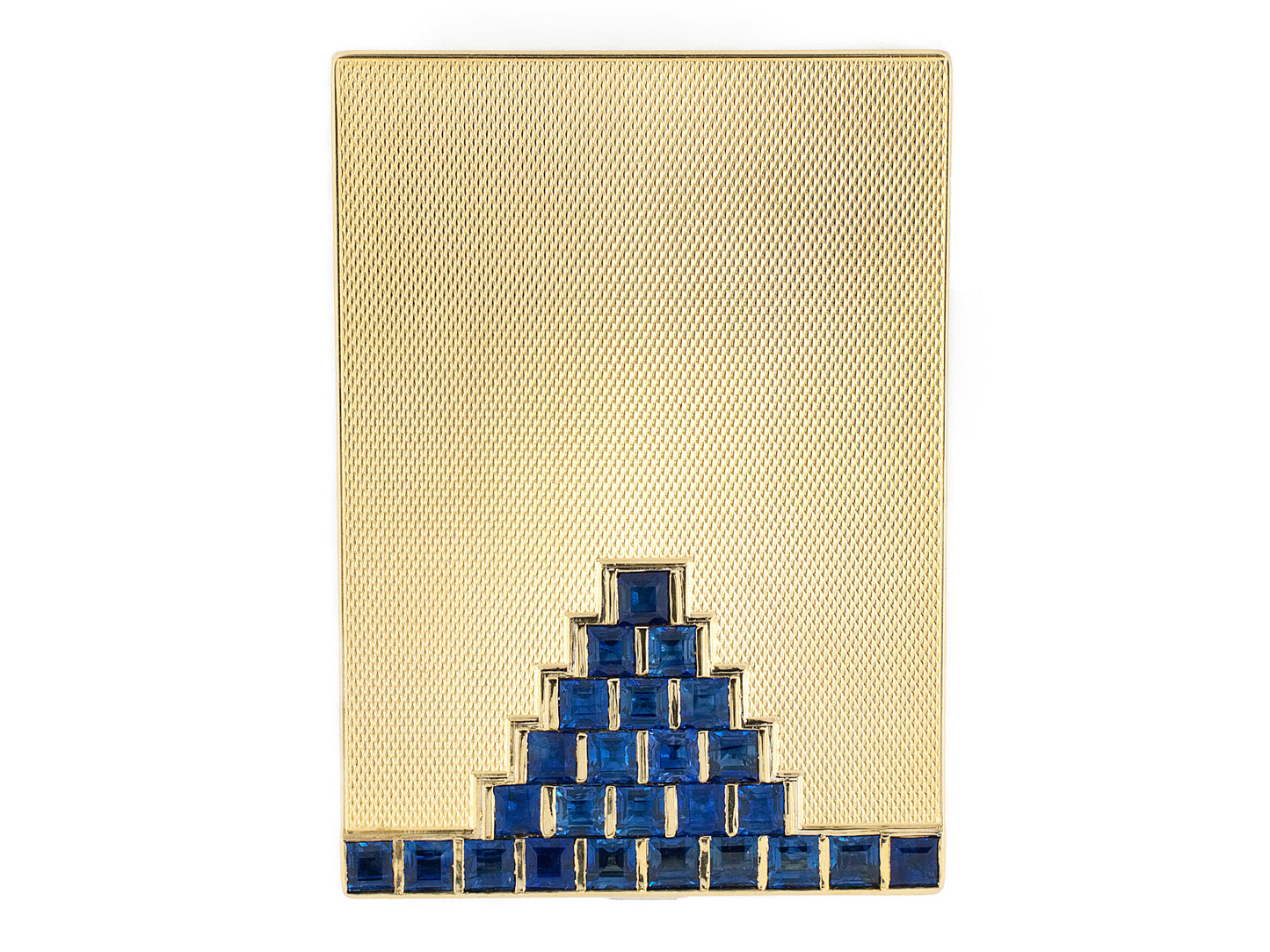 31255 - Art Deco Van Cleef & Arpels Gold Sapphire Lipstick Compact