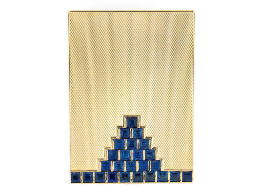 31255 - Art Deco Van Cleef & Arpels Gold Sapphire Lipstick Compact