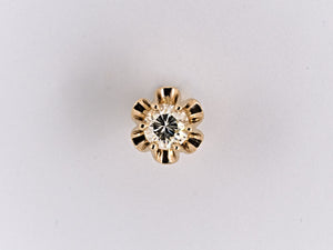 31256 - Gold Diamond Flower Tie Tack