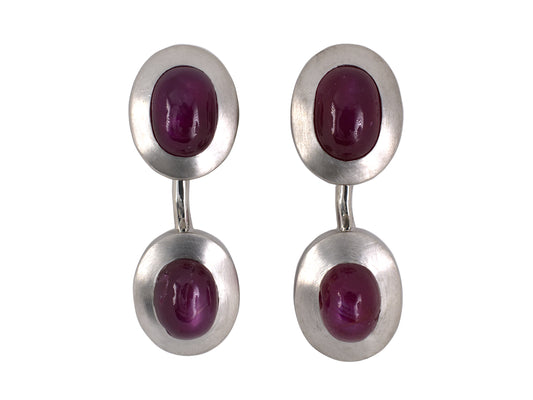 31265 - Art Deco Platinum AGL Burma Star Ruby Cuff Links