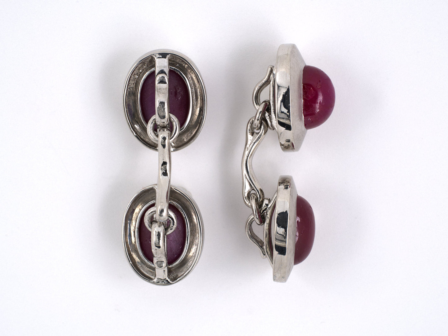 31265 - Art Deco Platinum AGL Burma Star Ruby Cuff Links