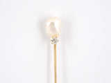 31271 - Victorian Gold Diamond Pearl Stick Pin