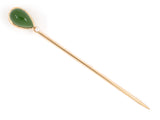 31278 - SOLD - Victorian Gold Nephrite Jade Pearl Stick Pin