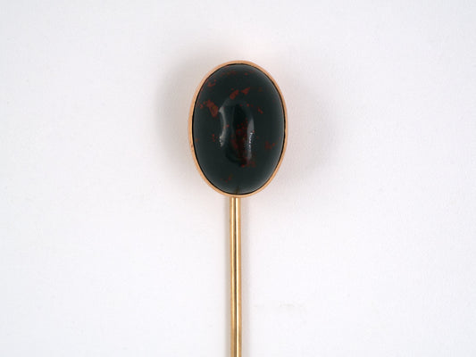 31281 - SOLD - Victorian Gold Bloodstone Stick Pin