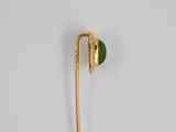 31284 - SOLD - Victorian "Krementz" Gold Nephrite Jade Stick Pin