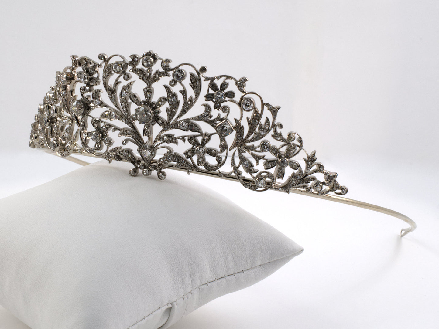 31285 - SOLD - Victorian Silver Diamond Floral Tiara