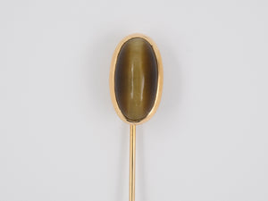 31286 - SOLD - Victorian Gold Quartz Cat's Eye Stick Pin