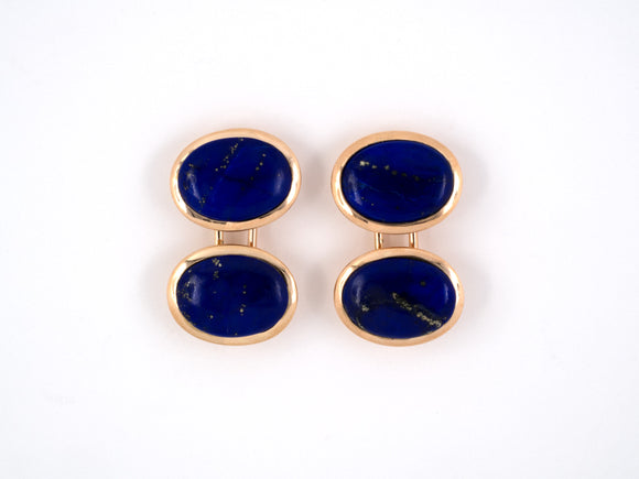 31289 - Gold Lapis 4 Ornament Cuff Links