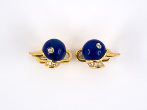 31295                - Demner Gold Lapis Diamond Duck Cuff Links