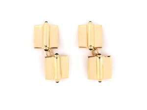 31299 - Circa 1950 Van Cleef & Arpels Gold Sapphire French Tank Cuff Links