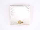 31300 - Art Deco Tiffany Silver Gold Sapphire Mirror Compact