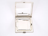 31300 - Art Deco Tiffany Silver Gold Sapphire Mirror Compact