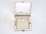 31300 - Art Deco Tiffany Silver Gold Sapphire Mirror Compact