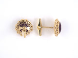 31304 - Circa 1950 Gold Amethyst Roman Soldier Cameo Cuff Links