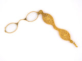 31306 - Victorian Gold Filigree Pendant Lorgnette