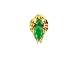 31310 - SOLD - Gold Jadeite Scarab Beetle Tie Tack