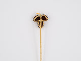 31316 - SOLD - Victorian Gold Garnet Leaf Design Stick Pin