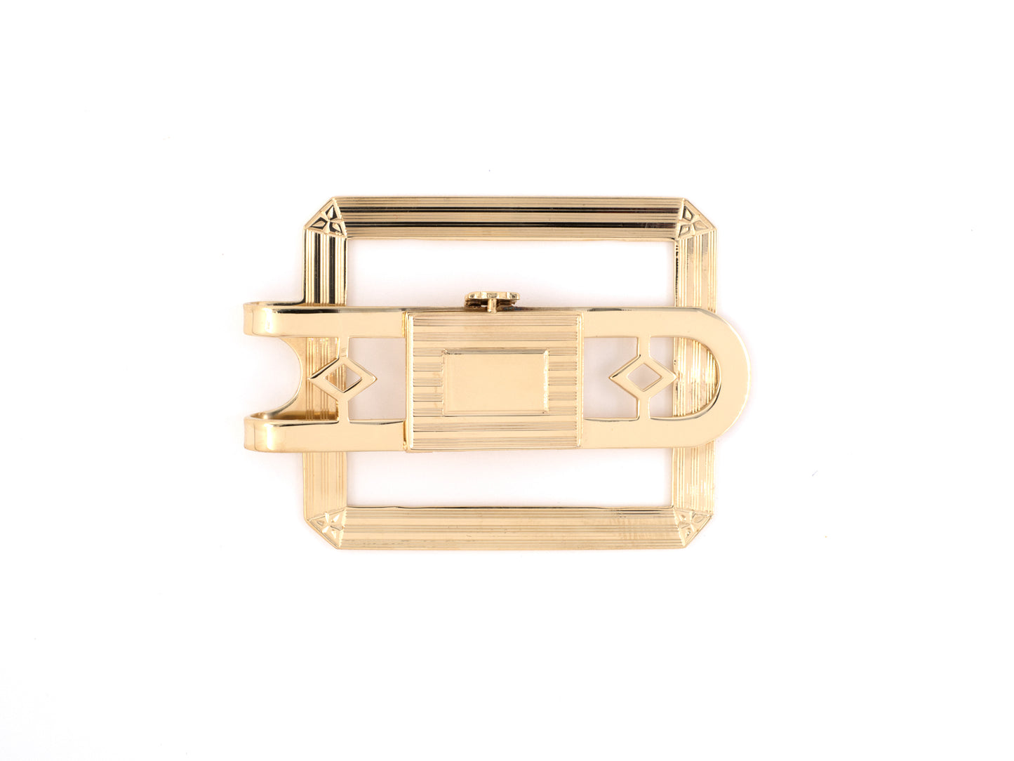 31321 - Circa 1950 Gold Picture Book Locket Center Engraved Money Clip