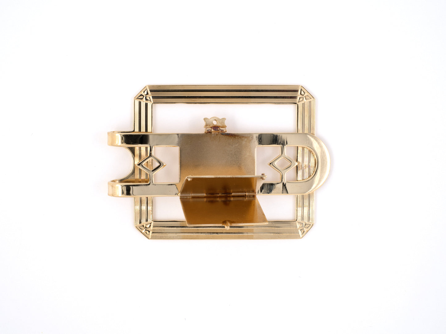 31321 - Circa 1950 Gold Picture Book Locket Center Engraved Money Clip
