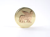 31325 - Circa 1940 Tiffany Gold Carved Sphinx Pill Box