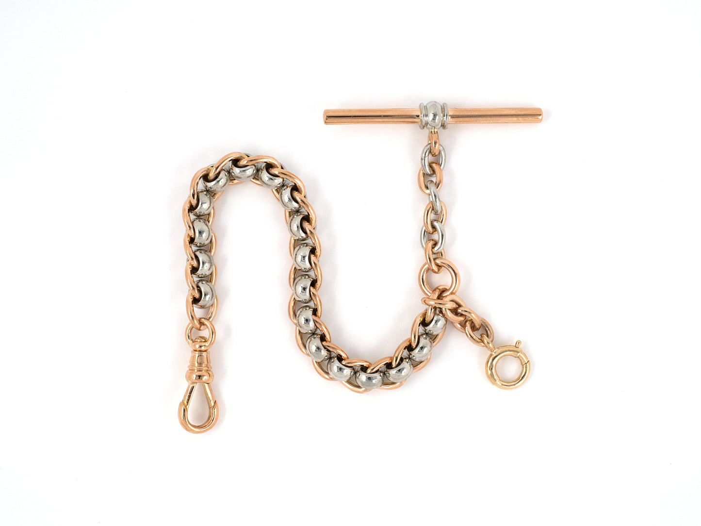 31327 - SOLD - Circa 1900 Victorian Tiffany Gold Platinum Pocket Watch Chain