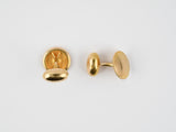 31330 - Victorian Circa 1890 Riker Bros Gold Beaded Edge Cuff Links