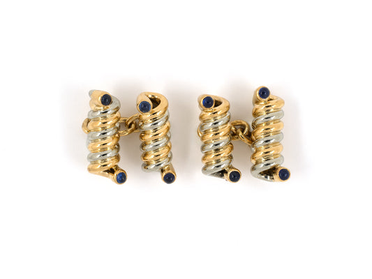 31331 - Van Cleef & Arpels Gold Sapphire Cuff Links