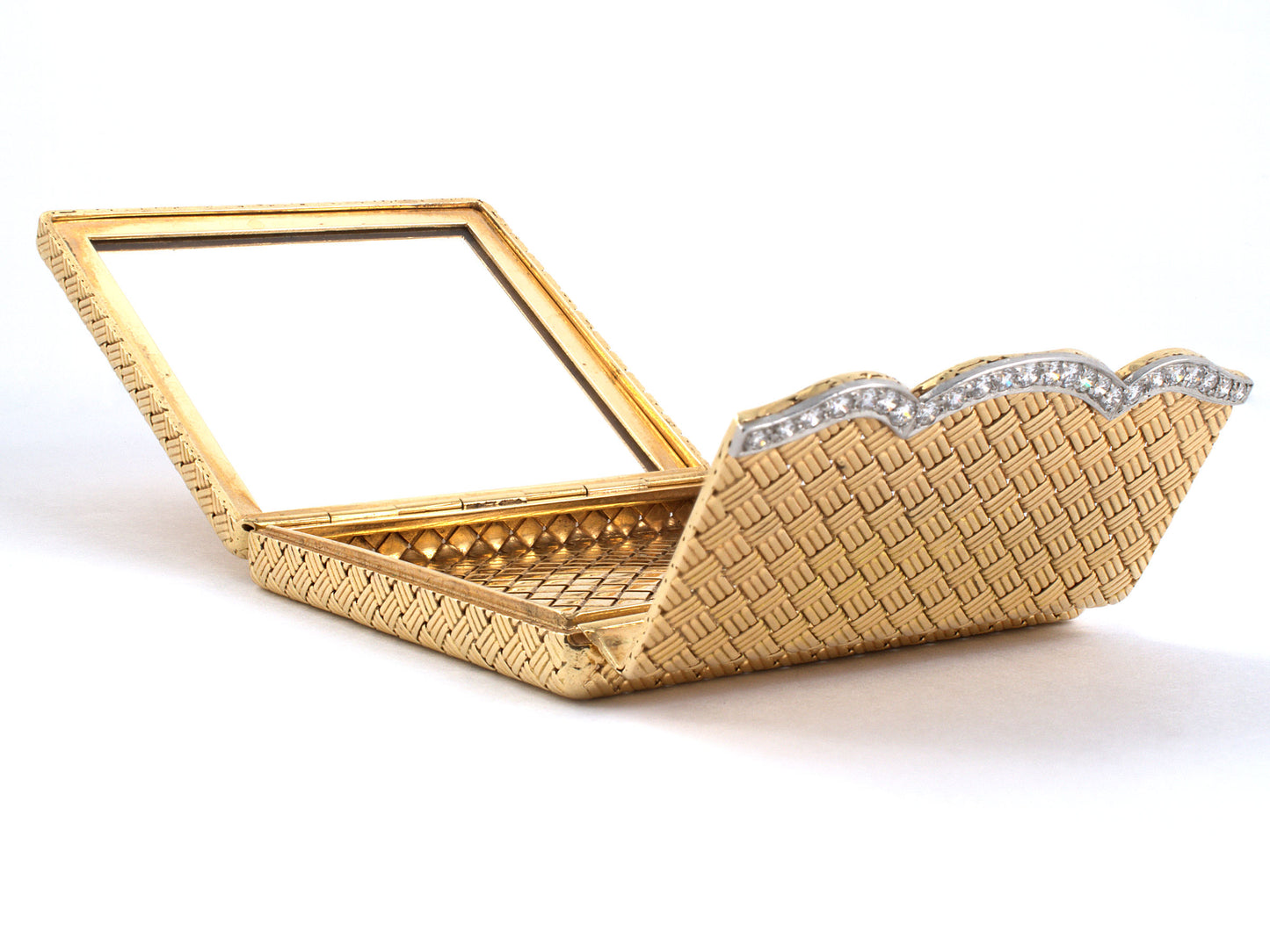 33339 - Platinum Gold Diamond Woven Weave Compact