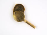 33806 - Retro Gold Corrugated Mirror Pill Box