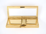 33807 - Art Deco Gold Ruby Compact Tortoise Shell Comb Lipstick Holder