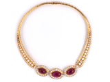 40411 - Circa 1970 Van Cleef & Arpels Gold AGL Ruby Diamond Necklace