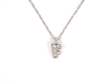 40493 - SOLD - Platinum Diamond F Pendant Necklace