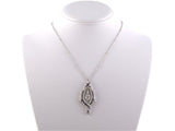 41666 - Art Deco Platinum Diamond Sapphire Pendant