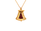 41778 - SOLD - Gold Diamond Bell Locket Pendant Necklace