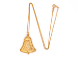 41778 - SOLD - Gold Diamond Bell Locket Pendant Necklace