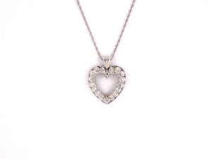 41993 - SOLD - Gold Diamond Heart Pendant Necklace